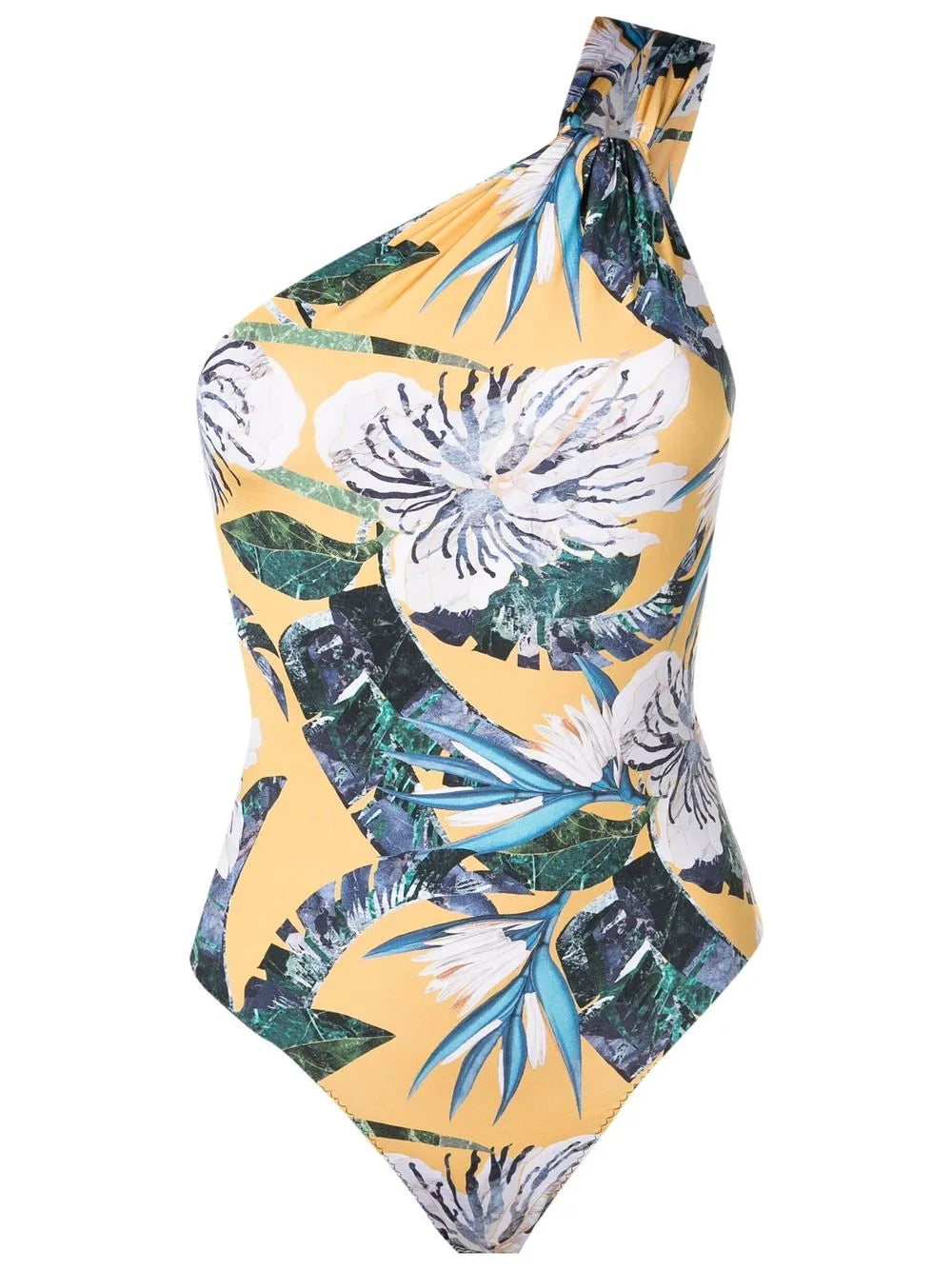 Asymmetric Floral-Print Swimsuit