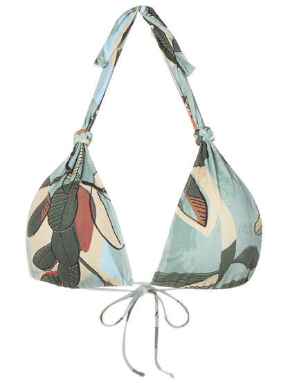 Floral Halter-Neck Bikini Top