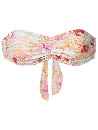 Floral-Print Bandeau Bikini Top
