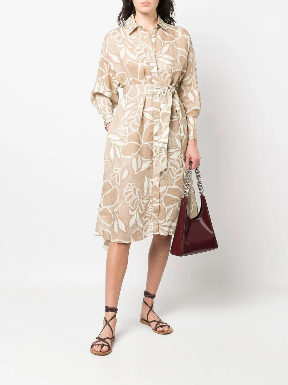 Graphic-Print Asymmetric Dress