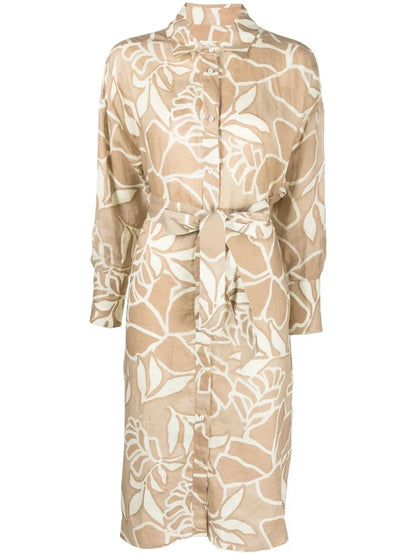 Graphic-Print Asymmetric Dress