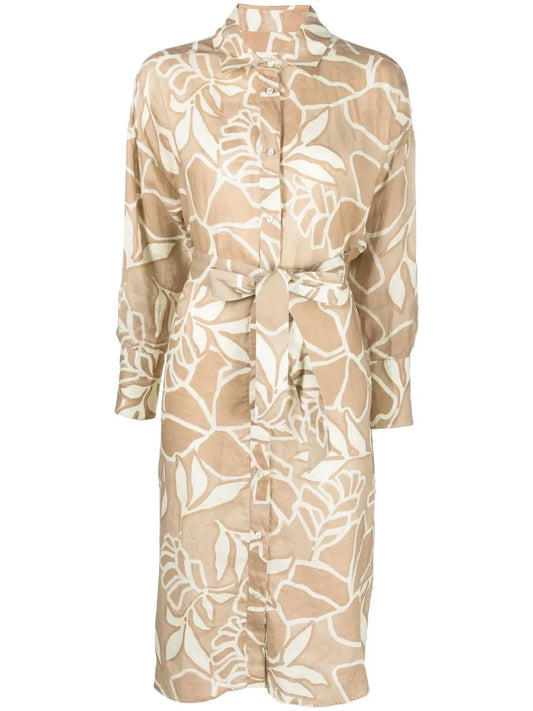 Graphic-Print Asymmetric Dress