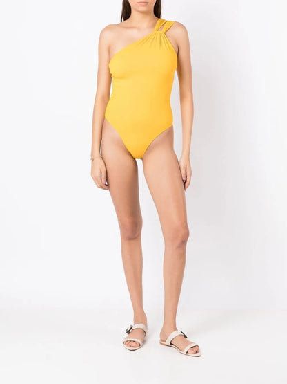 Asymmetric Ruched-Detail Swimsuit