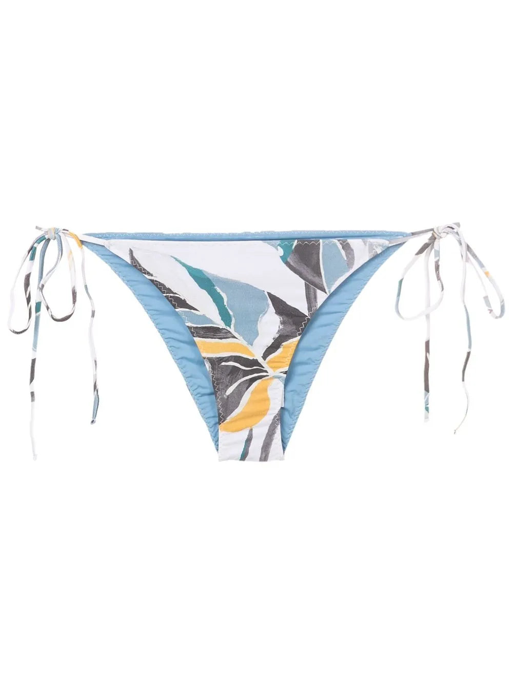 Leaf-Print Side-Tie Bikini-Bottoms