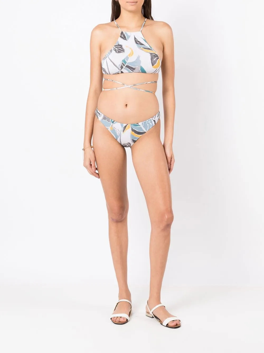 Leaf-Print Bikini-Bottoms