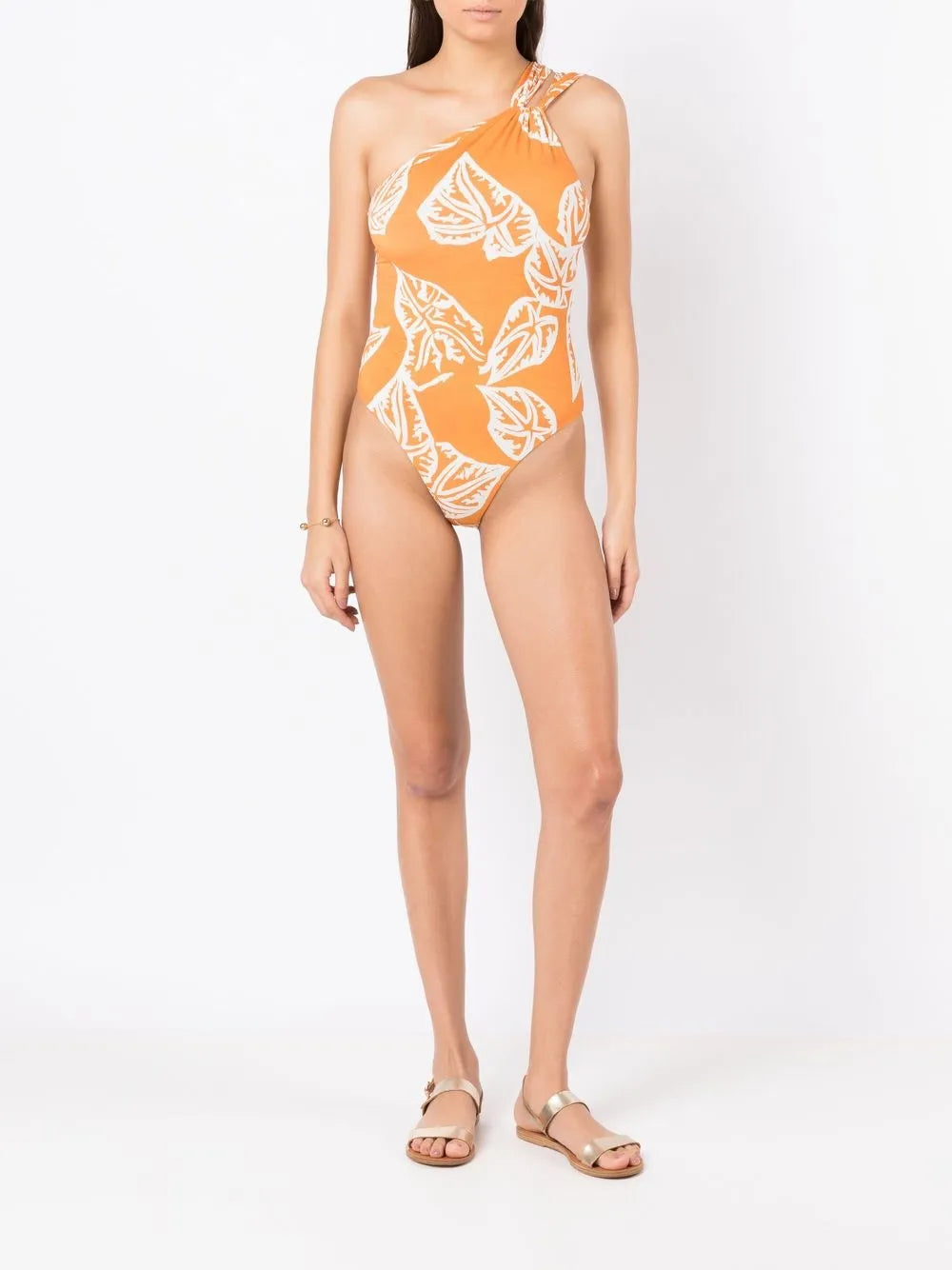 Asymmetric Graphic-Print Swimsuit