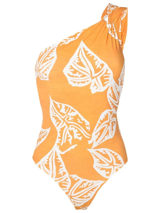 Asymmetric Graphic-Print Swimsuit