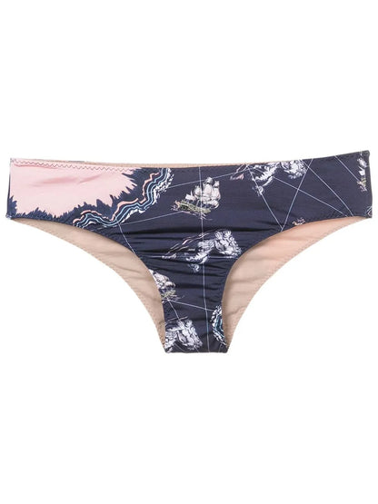 Niarchos Graphic-Print Bikini Bottoms