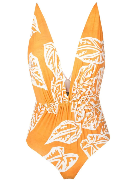 Clavert Leaf-Print Swimsuit