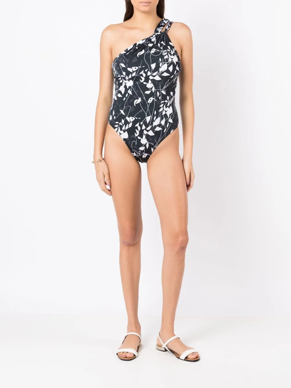 Asymmetric Graphic-Print Swimsuit