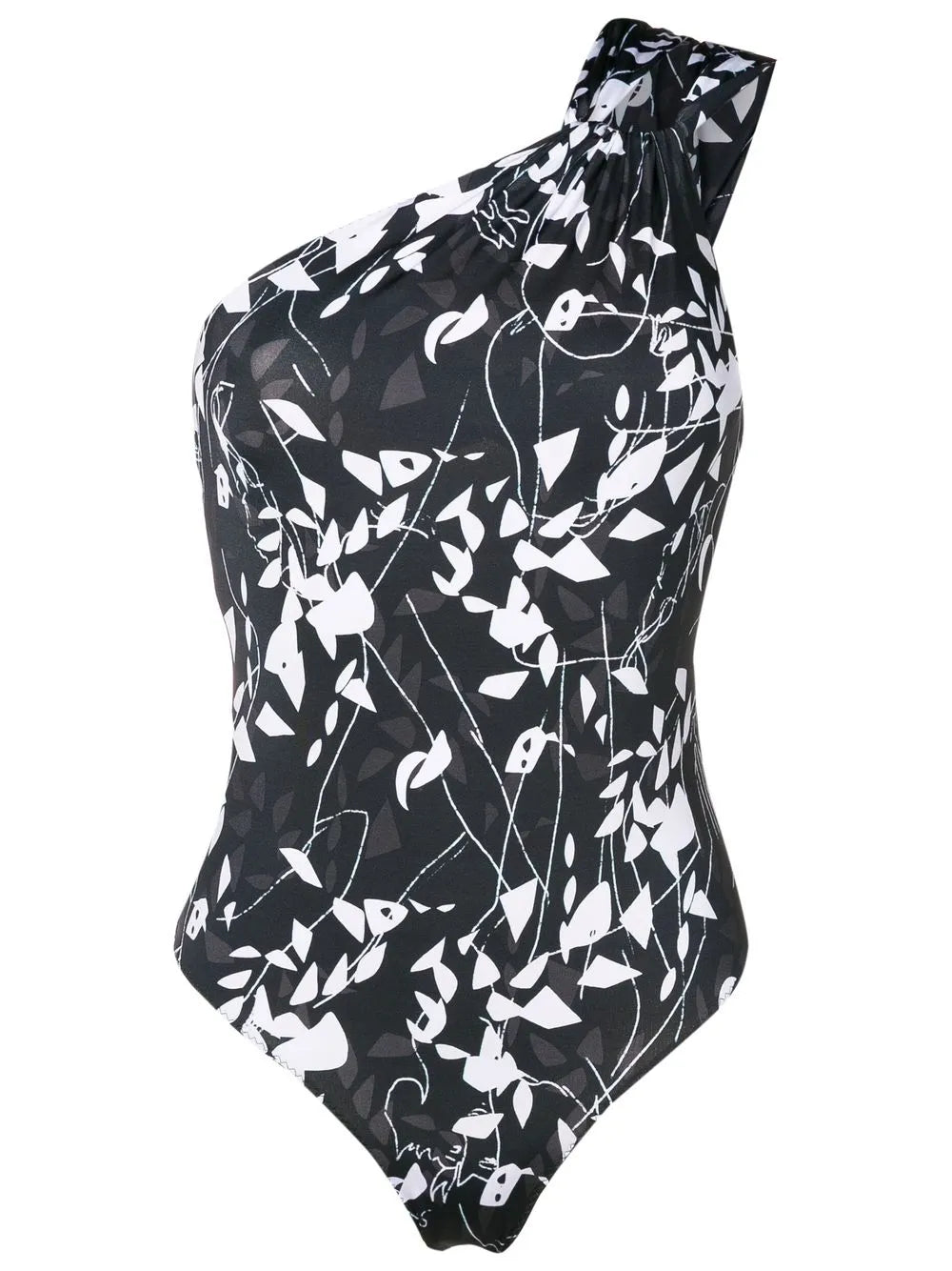 Asymmetric Graphic-Print Swimsuit
