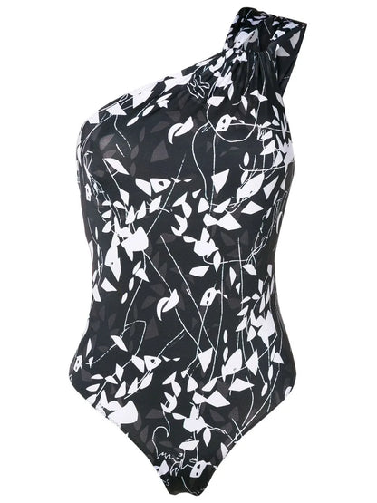 Asymmetric Graphic-Print Swimsuit