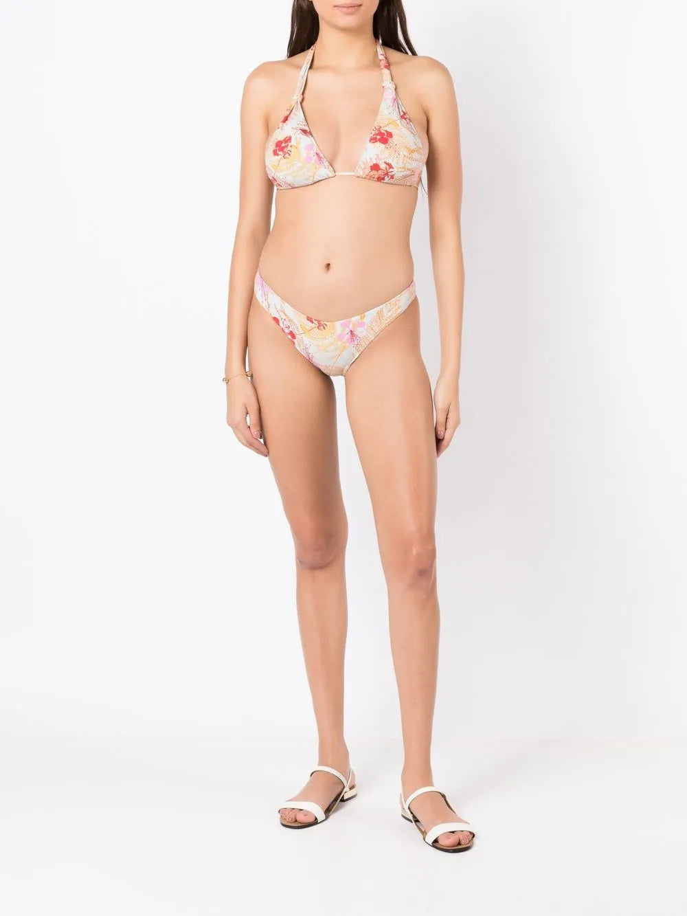 Braided Ring-Detail Floral-Print Bikini