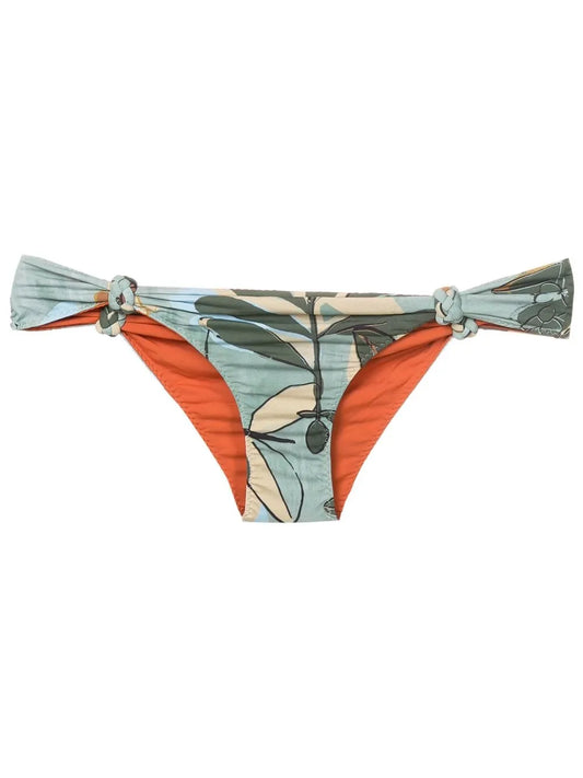 Rings Floral-Print Bikini Bottoms