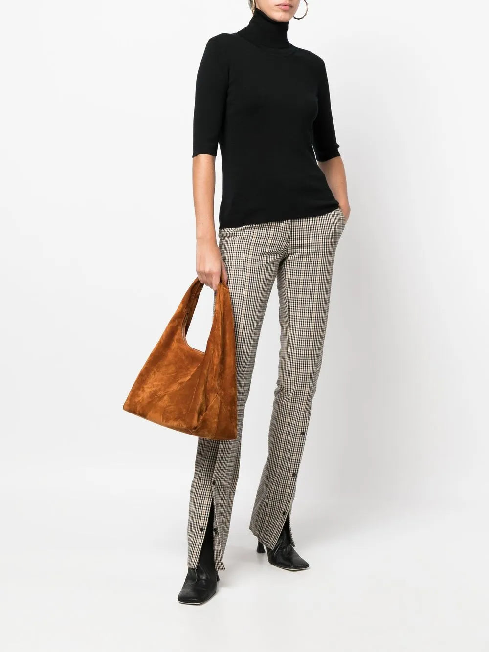 Roll-Neck Fine-Knit Top