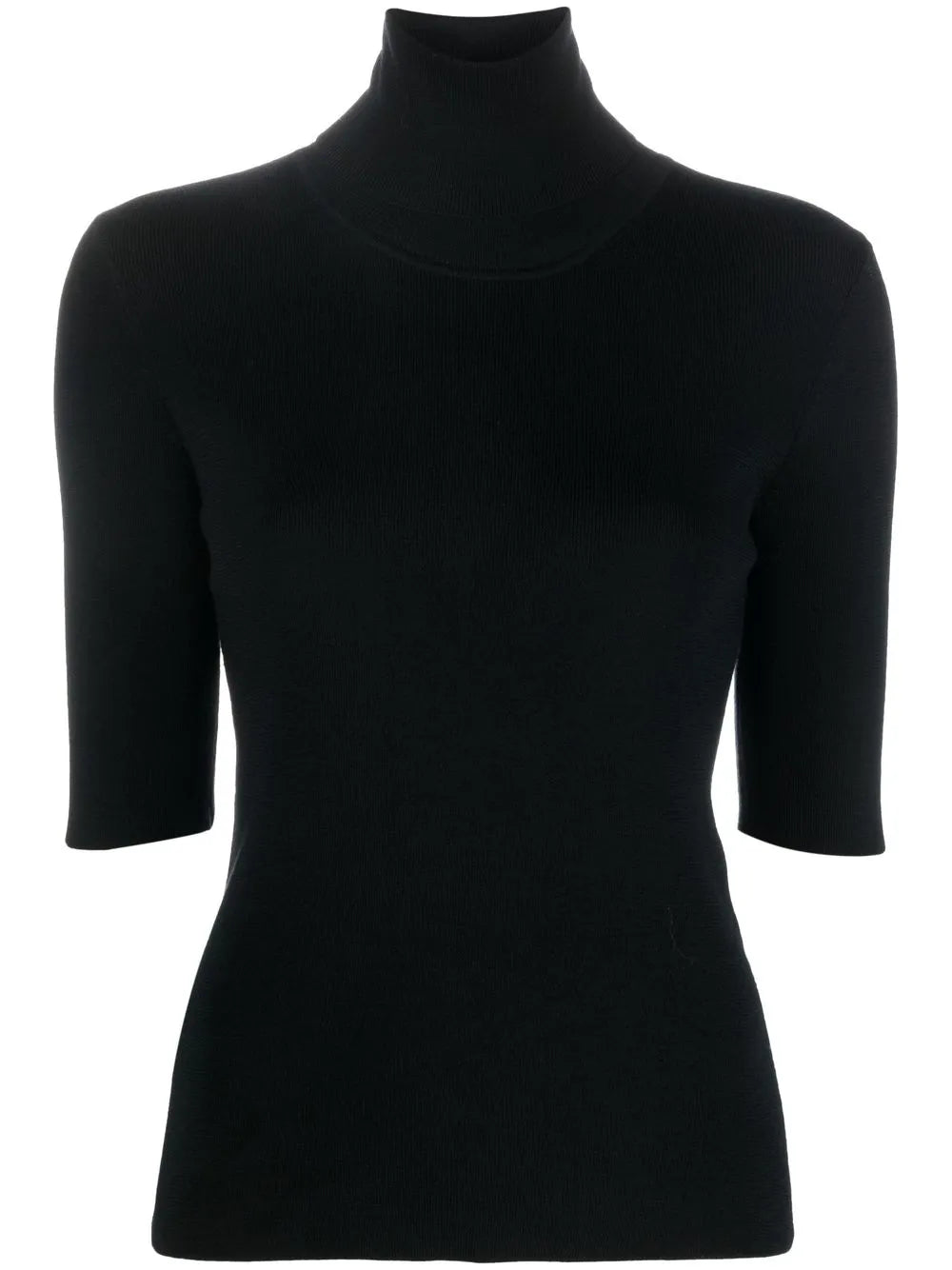 Roll-Neck Fine-Knit Top