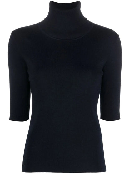 Roll-Neck Knitted Top