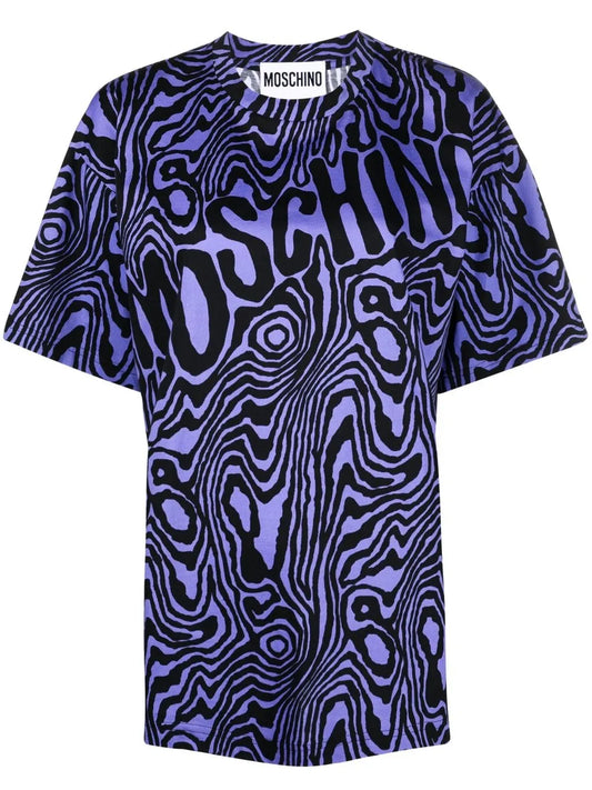 Zebra-Print Round-Neck T-Shirt