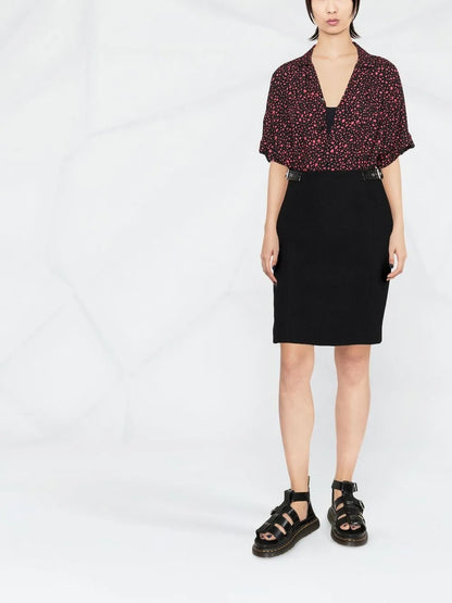 Strap-Detail Pencil Skirt