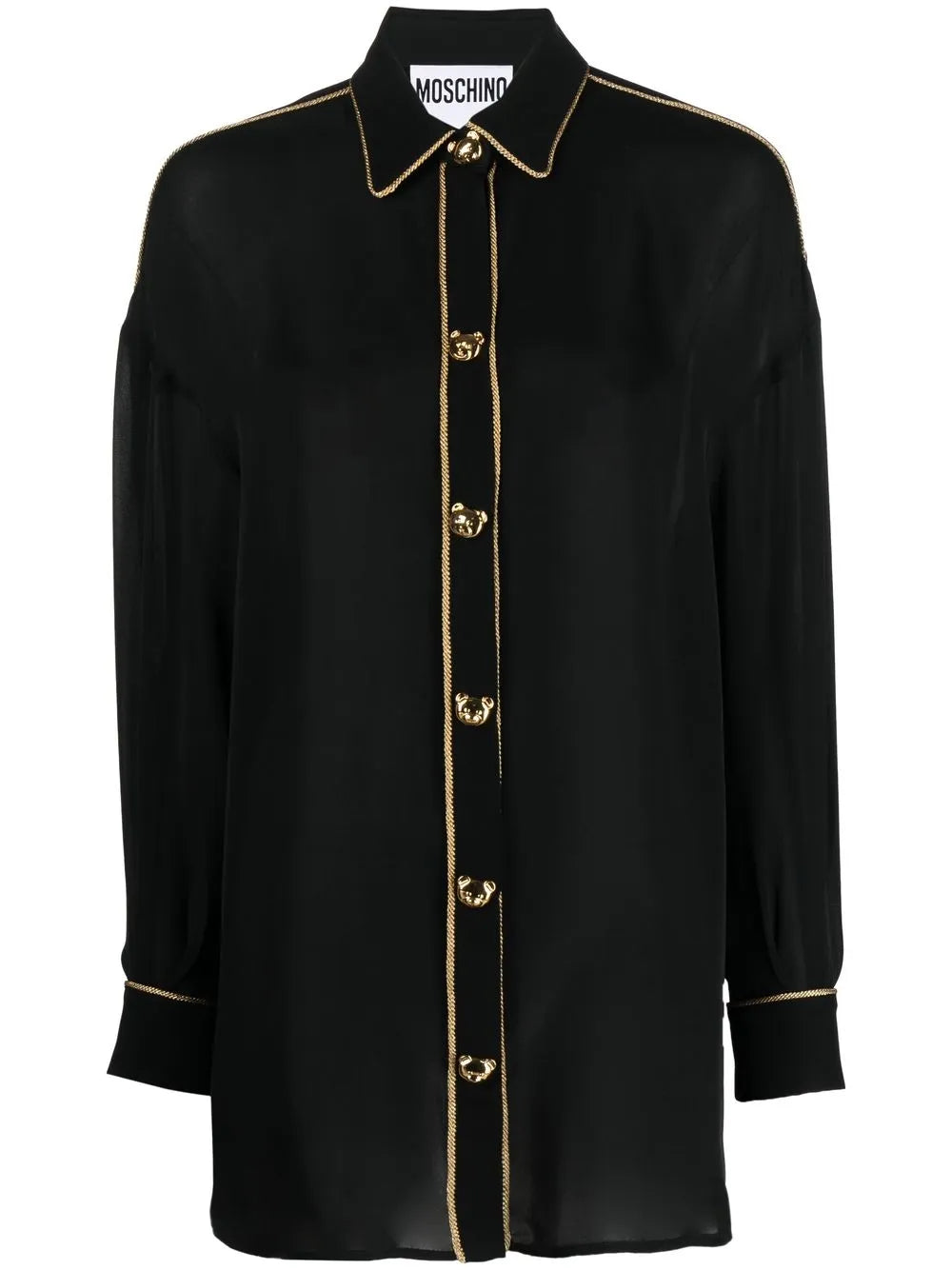 Logo-Button Silk Shirt