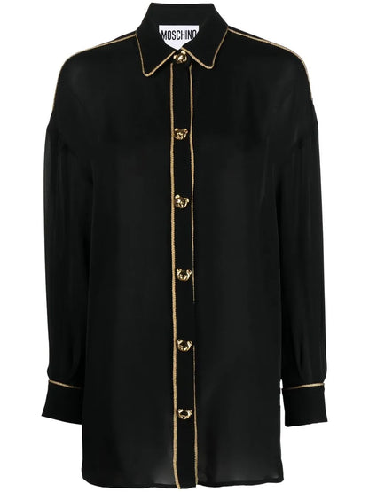 Logo-Button Silk Shirt