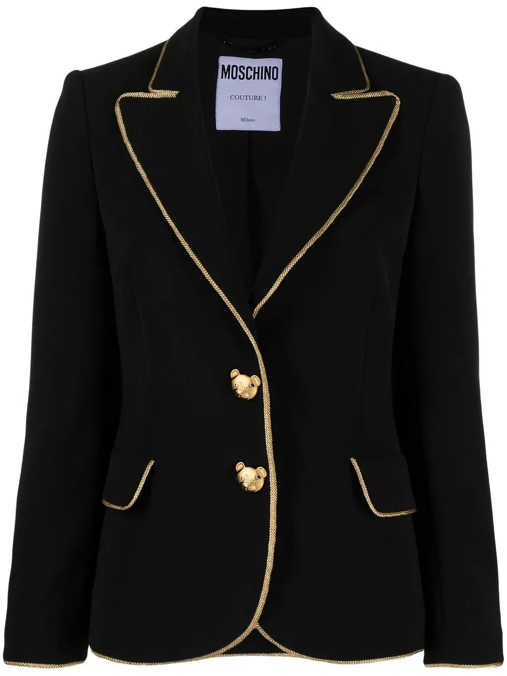 Metallic-Trim Tailored Blazer
