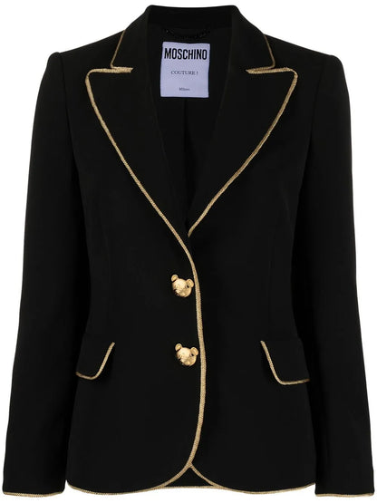 Metallic-Trim Tailored Blazer