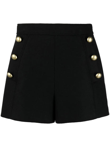 Button-Detail Fitted Shorts