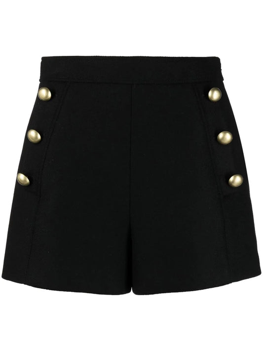 Button-Detail Fitted Shorts