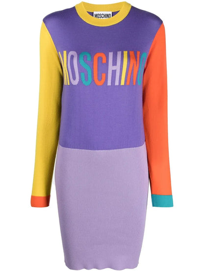 Intarsia Logo-Knit Sweater Dress
