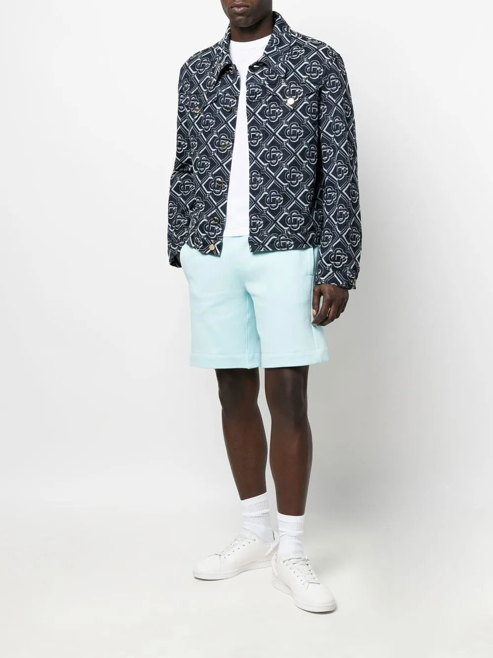 Mid-Rise Organic-Cotton Track Shorts