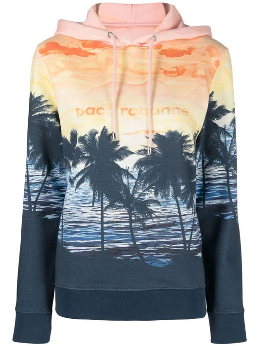 Sunset-Print Logo Hoodie