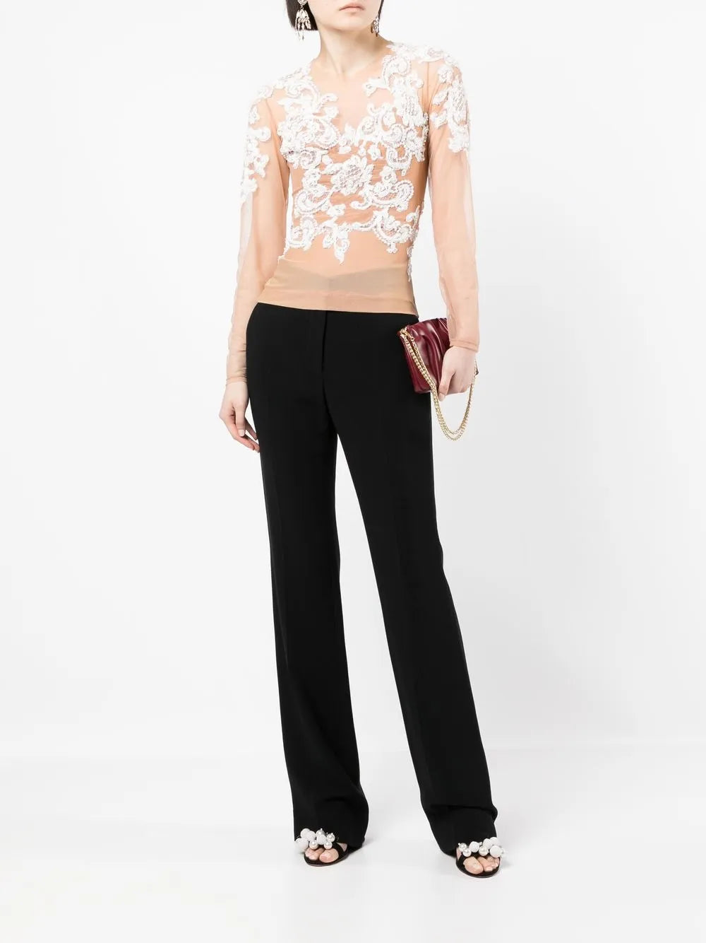 Baroque-Embroidered Silk Top