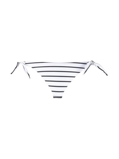 Striped Logo-Print Bikini Bottoms
