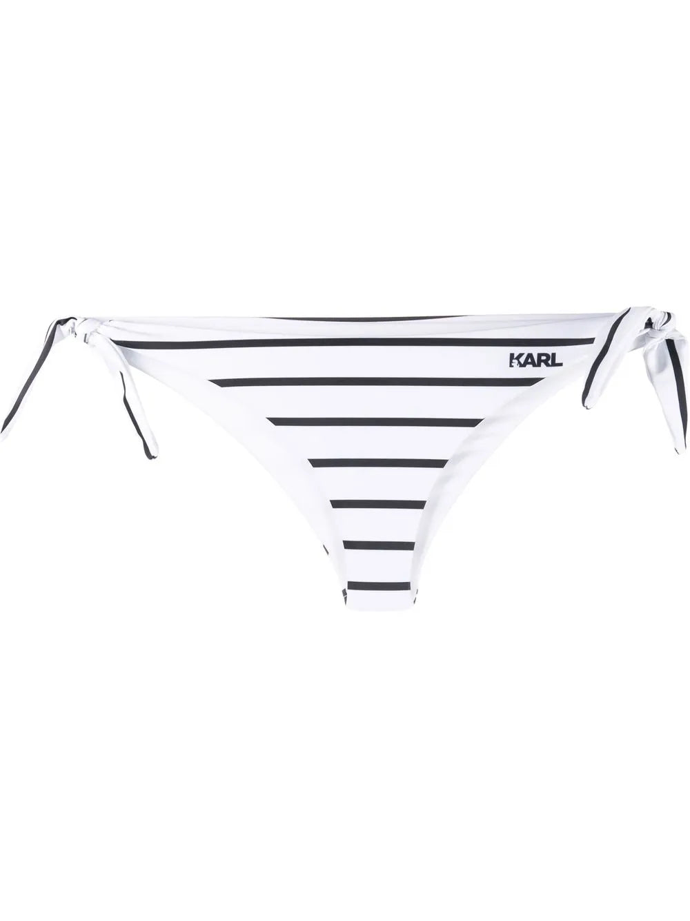 Striped Logo-Print Bikini Bottoms