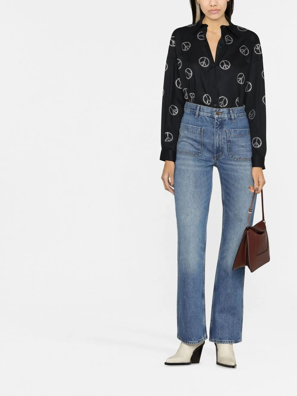 High-Waist Straight-Leg Jeans