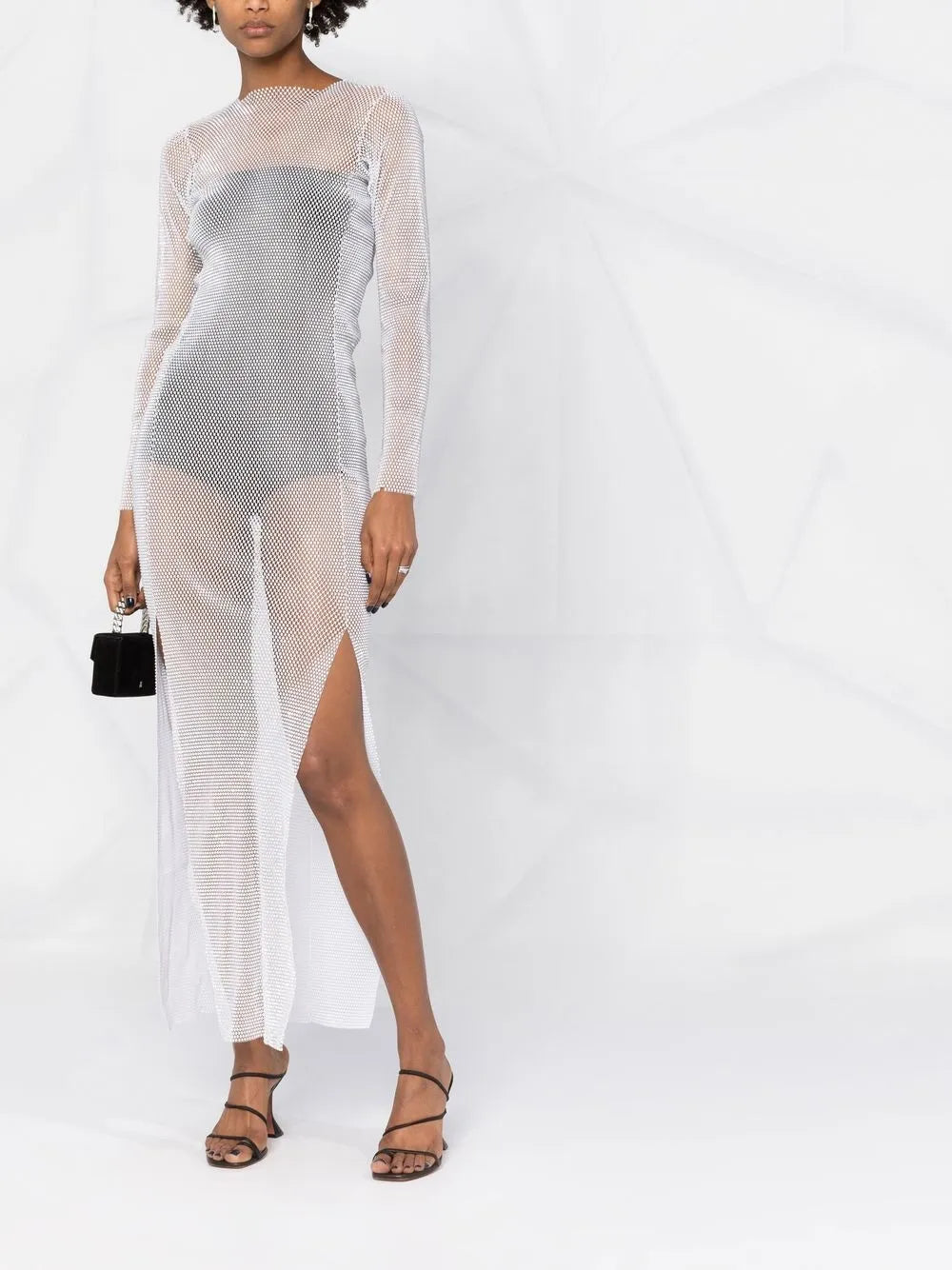 Rhinestone-Embellished Maxi Dress