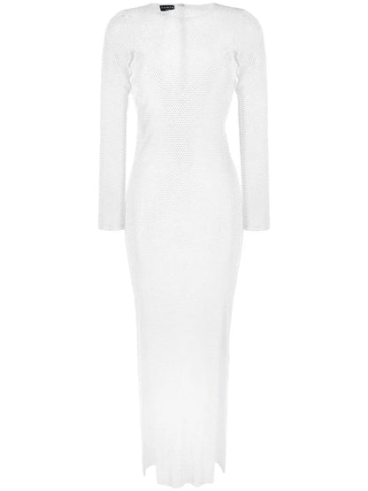 Rhinestone-Embellished Maxi Dress