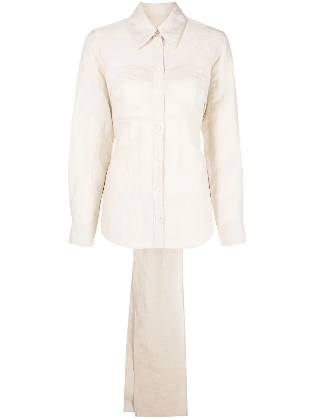 Bow-Embellished Long-Sleeve Shirt