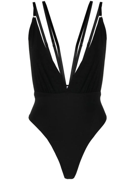 Plunge V-Neck Strapped Bodysuit