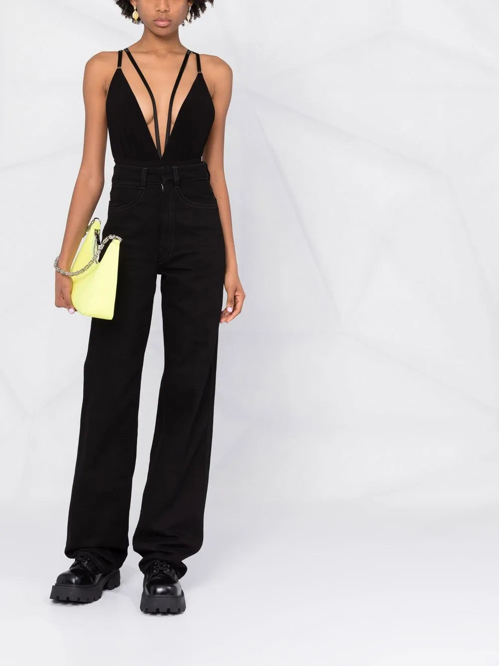 Plunge V-Neck Strapped Bodysuit
