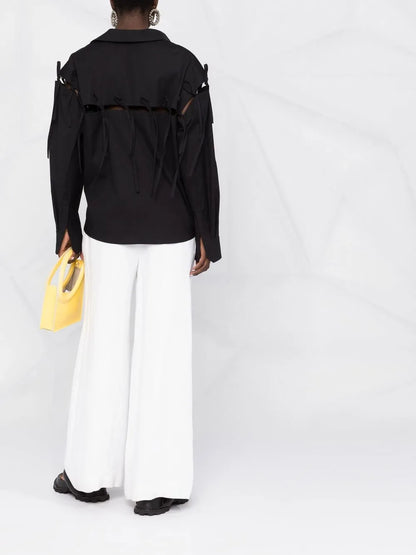 Fringed Cut-Out Shirt