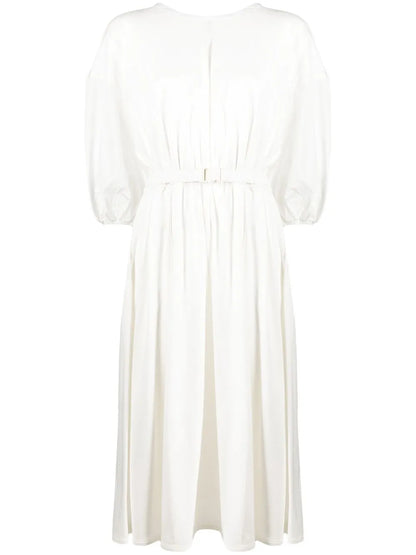 Belted Cotton Midi Dress