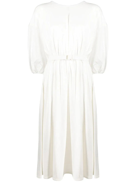 Belted Cotton Midi Dress
