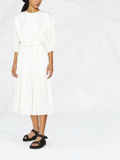 Belted Cotton Midi Dress