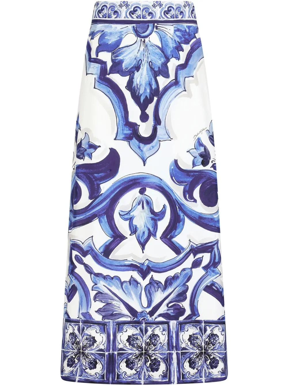 Majolica-Print Maxi Skirt