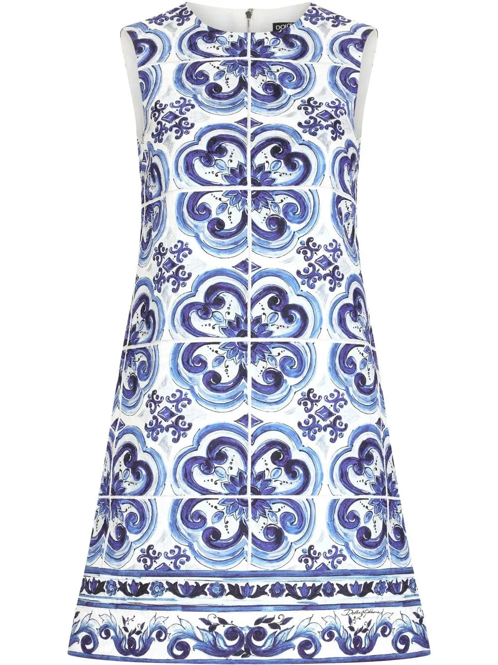 Majolica-Print Brocade Minidress