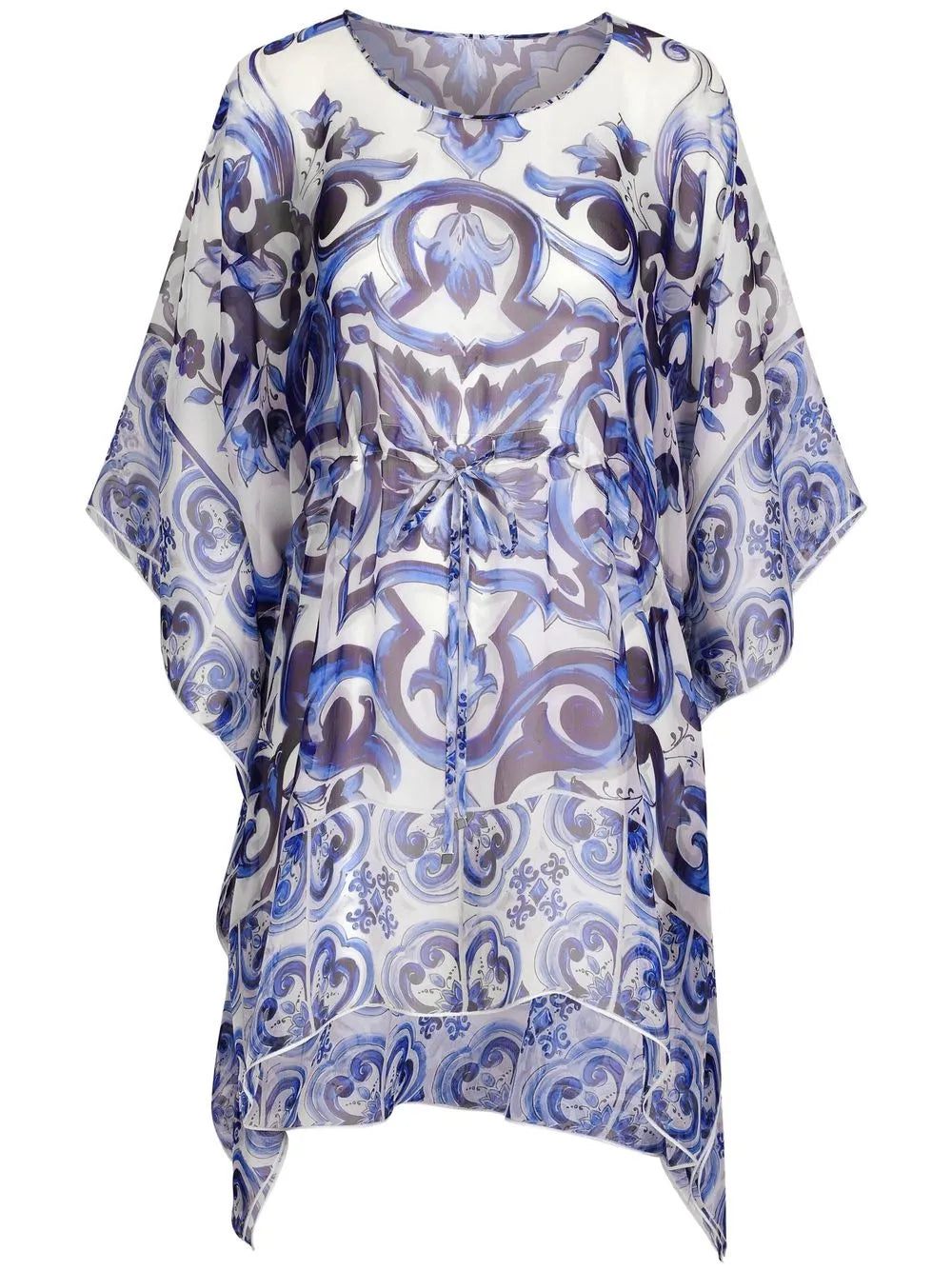Majolica-Print Silk Kaftan