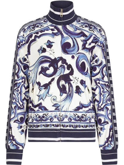 Majolica-Print Zip-Up Sweatshirt
