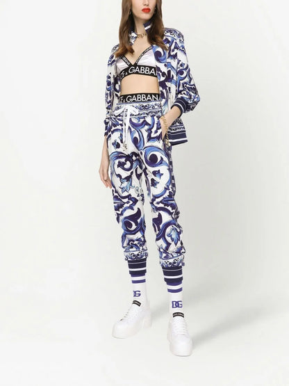 Majolica-Print Track Pants